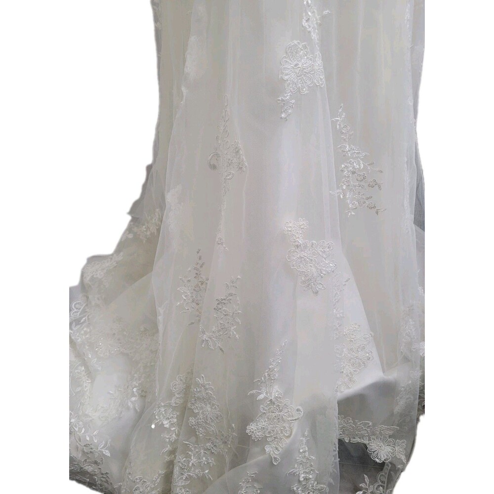 Maggie Sottero Rebecca Ingram Elora Wedding Dress Ivory Sz 2 Lace Fit Flare Gown - Picture 14 of 16